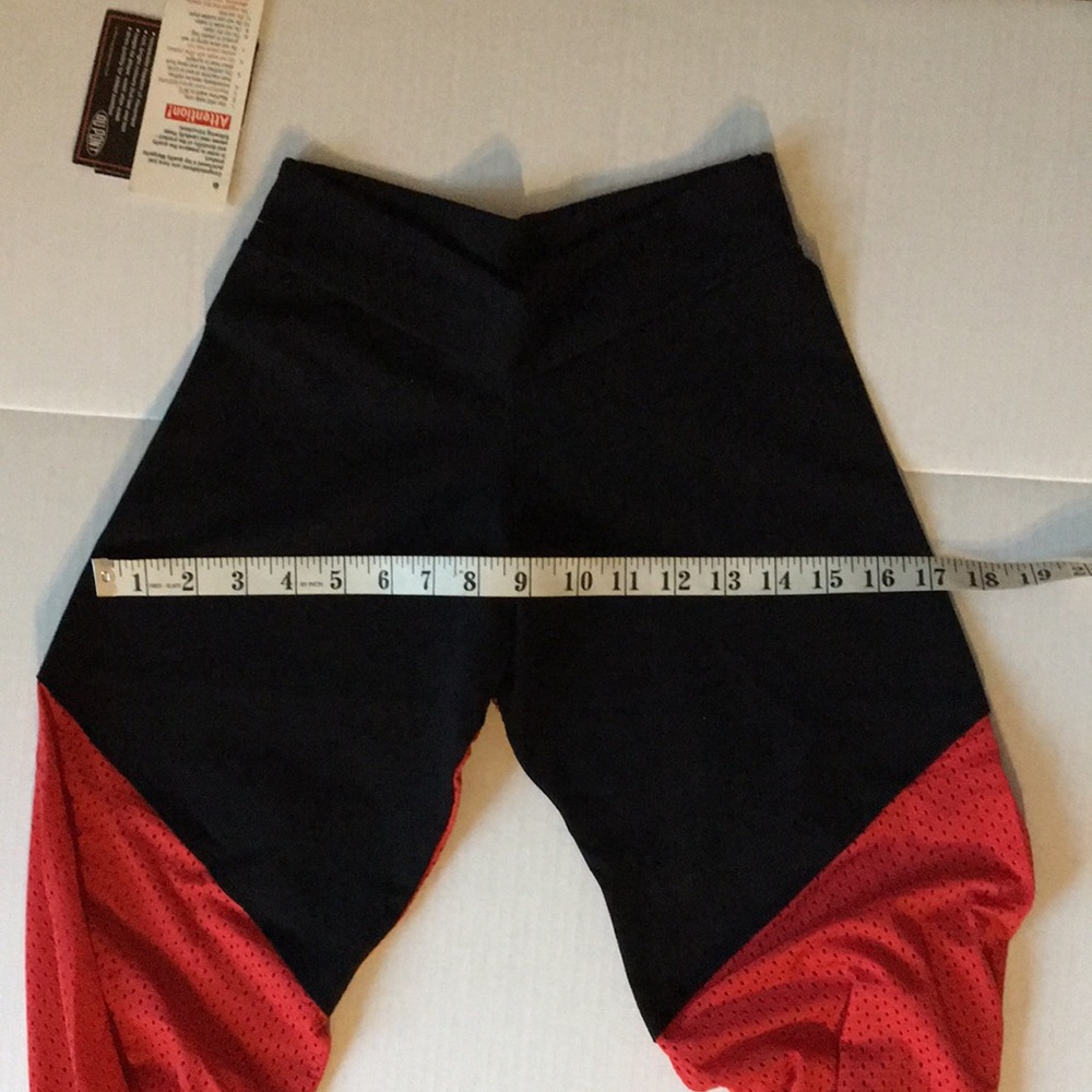 NWT Zumba Yoga pants retro look from 70’s vibe. Black and red color block. - Picture 9 of 13